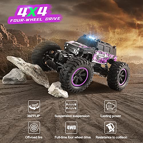 Songtai Remote Control Car, Purple Rc Truck 4X4 Off-Road Waterproof Function 360° Rotation, Suitable For Boys, Girls, Adult And Children's Toy #TOP1