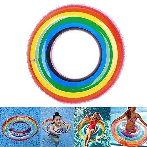 JIARKA Pool Party Swimming Ring Swim Tube for Kids Swimming Leering Ring for Girls and Boys Swimming Tube Inflatable Swim Ring (Rainbow air Tube) (B0C1542XP3) Amazon Price History, Amazon Price Tracker