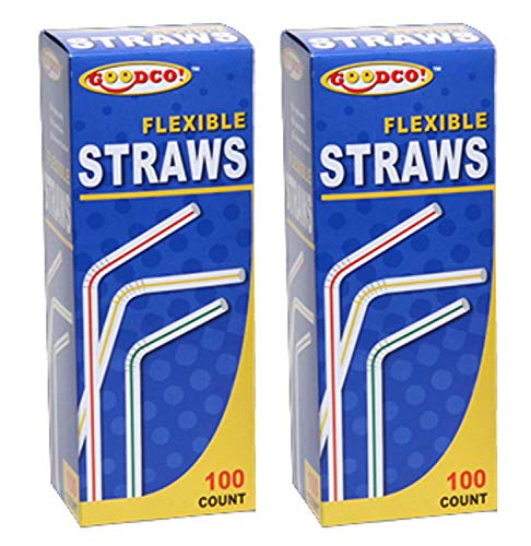Pitillos flexibles de colores, 200 unidades miniatura 1