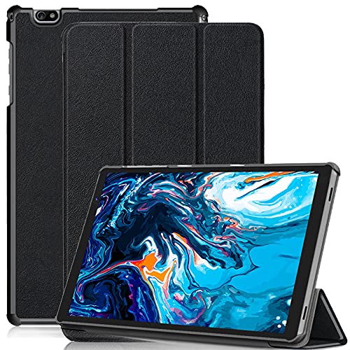 TRkin FOR VUCATIMES N20 タブレット 10.1インチ 用の モデル専用 タブレット ケース 超薄型 FOR VUCATIMES N20 タブレット 10.1インチ 用の 軽量 シルク手触り FOR VUCATIMES N20 タブレット 10.1インチ 用の三つ折りスタンド リバウンドマグネティックスマートケース機能付き 衝撃吸収 高級PU レザー全面保護型 ケース FOR VUCATIMES N20 タブレット 10.1インチ 用の カバー (ブラック)