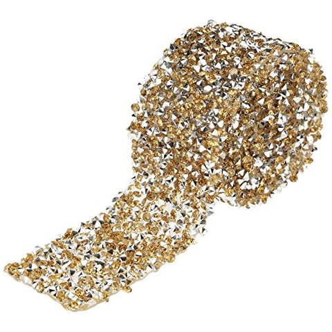 Diamond Ribbon-1Row 1 Yard Acrylic Rhinestone Banding for Wedding Cakes, Birthday Decorations, Baby Shower Events and Arts and Crafts Projects (Crystal Yellow) Cover