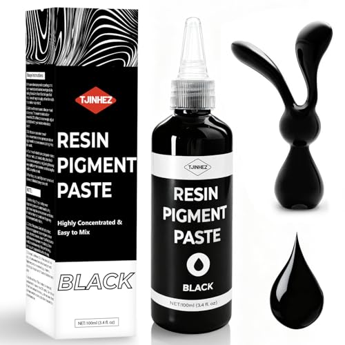 Black Pigment Paste for Epoxy Resin, 5oz Ultra Highly Concentrated & Easy to Mix, 100ml/3.4floz Opaque Liquid Resin Dye Paste for Resin Art, River Table, UV...