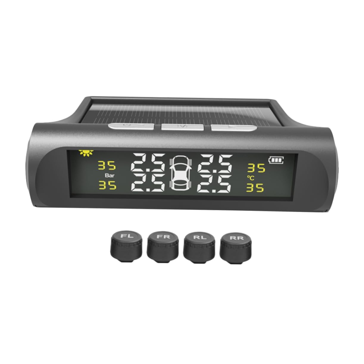 MAGICLULU Monitor Pressione Pneumatici Auto Digitale Allarme, Nero