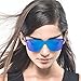 2020 VentiVenti Retro One Piece Square Rimless Sunglasses Mirrored Anti Reflective Frameless Fashion For Women Men,Blue Mirror Lens
