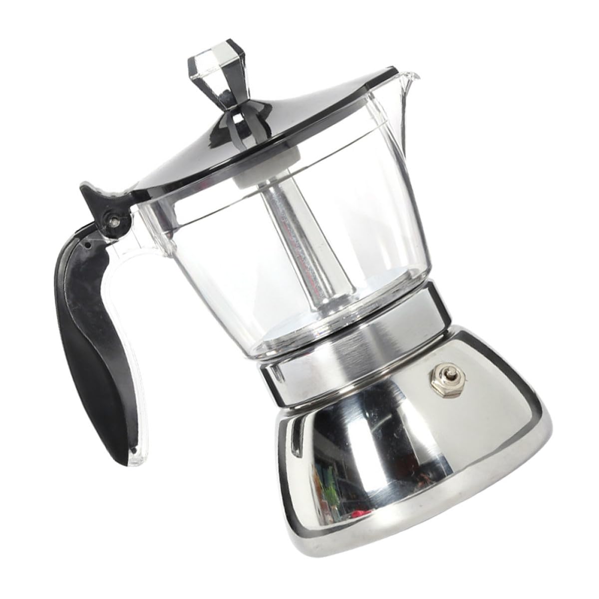 LIFKOME Caffettiera Espresso Acciaio Inossidabile Da Design Trasparente Per Casa e Ufficio Caffettiera Per Tazze Perfetta Per Regali e Decorazioni