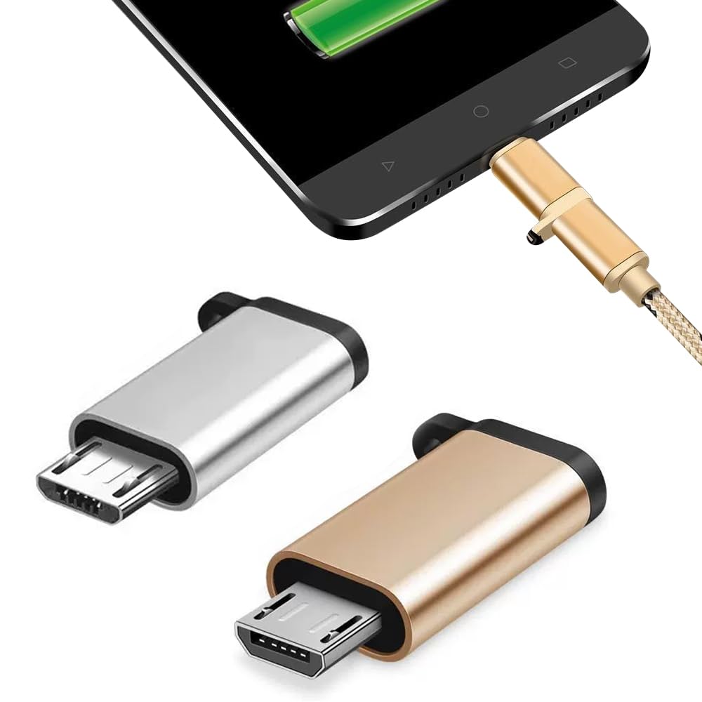 変換アダプター type-c Micro USB設備対応 変換コネクタ Android端末 充電 マイクロ 急速充電とデータ データ転送 ブラック ゴルド 2個入り