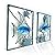 LIFFY Metal Fish Wall Decor with Frame-Outdoor Wall Art, Wall Decor with LED Fairy Lights, Fish Glass Art Wall Sculpture for Patio,Beach,Garden,Yard,Pool,home gift(2pcs, Blue)