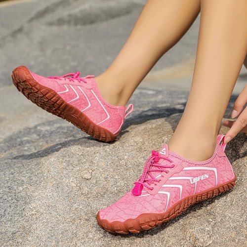 Image of UBFEN Water Shoes for Men Women Quick Dry Swim Aqua Socks | Lightweight Barefoot-style Fit, Rubber Sole, Hiking, Fishing, Kayaking, Beach, Pool, Boating, Diving And Water-to-land Wear
