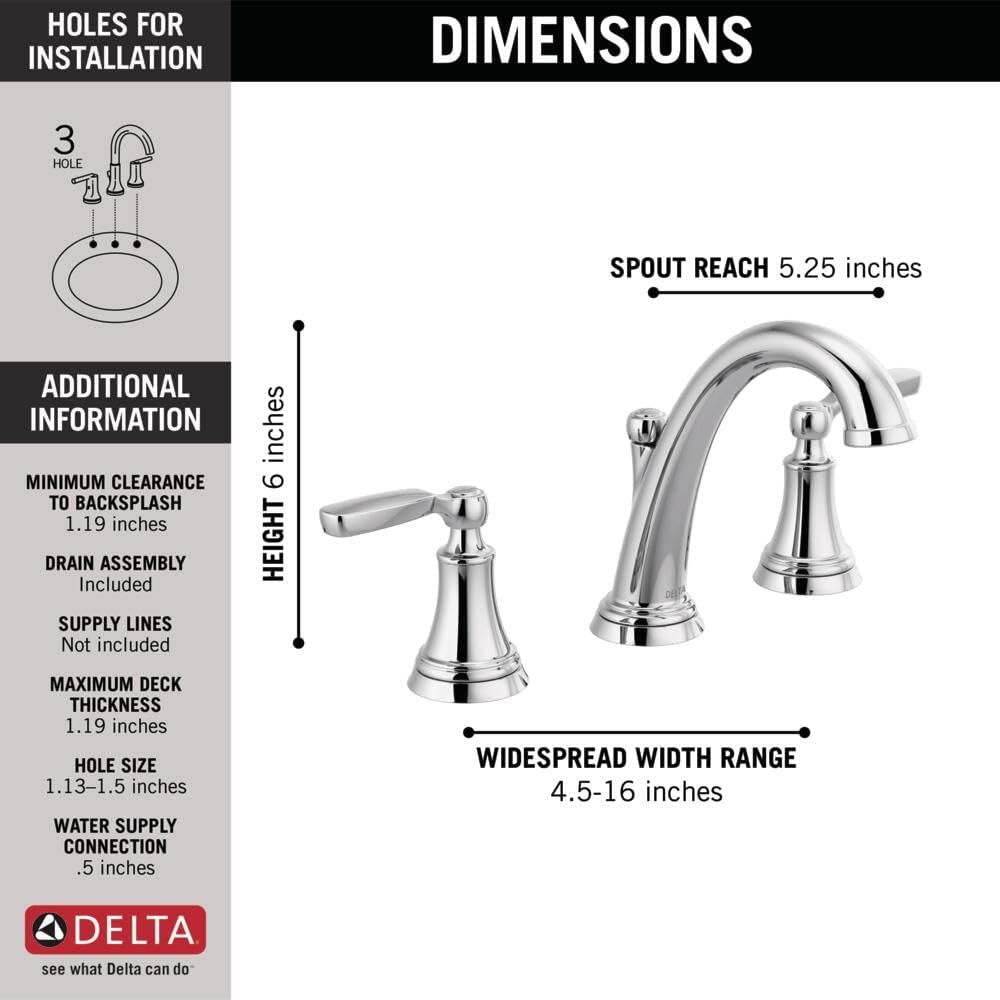 Delta Woodhurst Faucet Dimensions and Installation Information