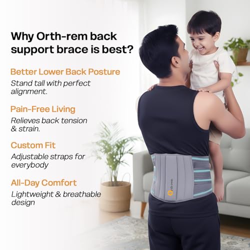 Image of Lumbar Sacral Belt for Men | Adjustable Back Support Brace for Pain Relief | Elastic Waist Belt for Lower Back (L4 & L5) Support, Posture Correction, Injury Recovery, Motorcycle Riding & Daily Comfort (L)