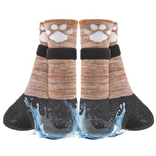 BEAUTYZOO Waterproof Dog Socks to Prevent Licking Paws, Anti Slip Boots