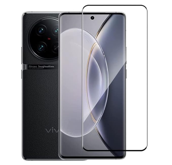 AACL Full Glue Vivo X90 5G / Vivo X90 Pro 5G Tempered Glass Full Coverage Edge-to-Edge with HD Clearance Premium Tempered Glass Screen Protector For - Black - Pack Of 1