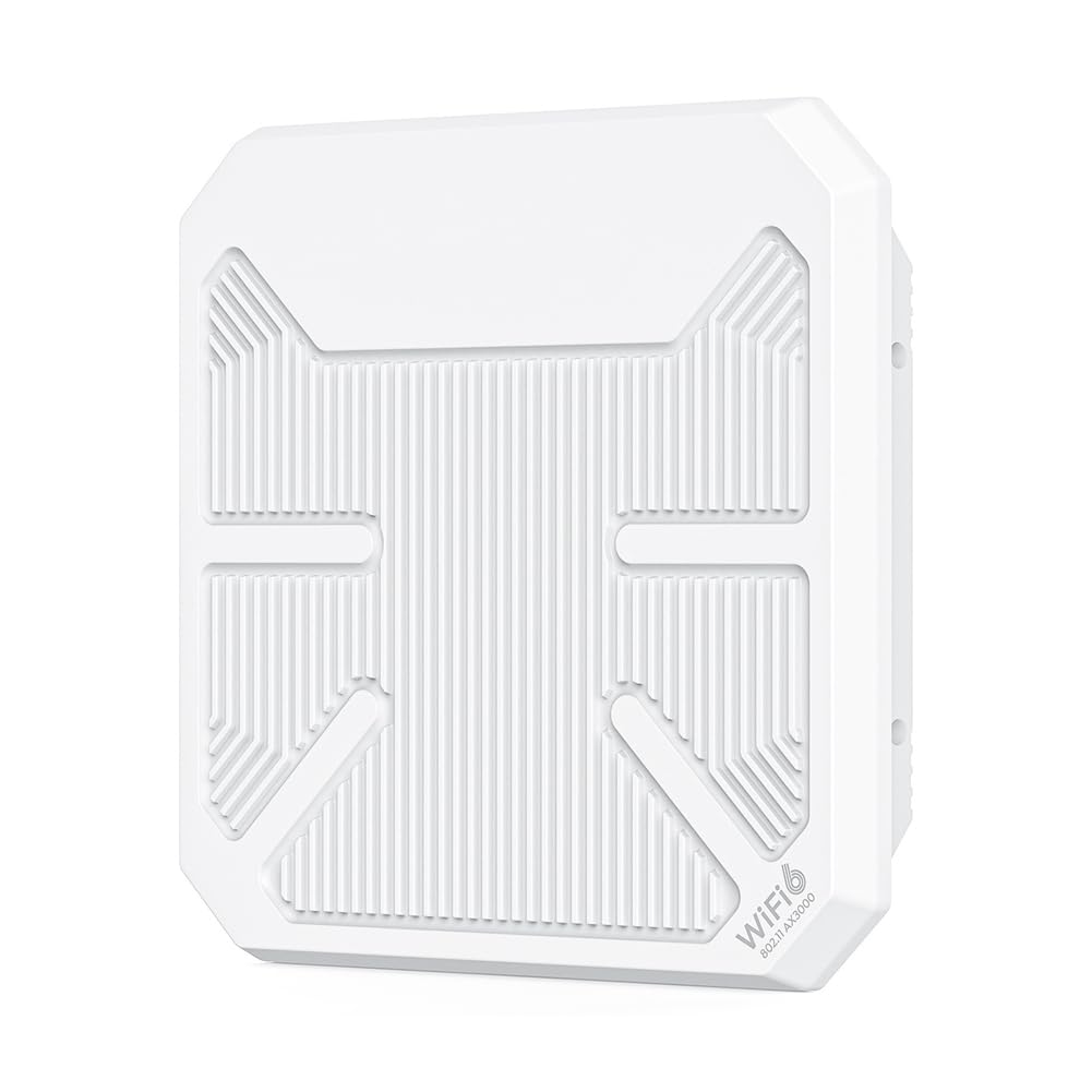WiFi 6 AX3000 Access Point Esterno A Lungo Raggio Dual-Band con Poe e IP67 Waterproof, 2.4GHz 5GHz Access Point Wireless Esterno, Router Outdoor con Spina EU.