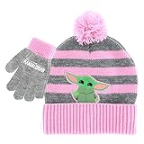 Star Wars Baby Yoda Kids Winter Hat and Snow Glove for Girls and Toddlers 2 Pc Set Cute and Warm...