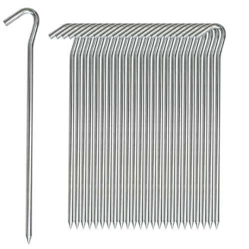 AAGUT Tent Stakes Heavy Duty Metal 9 Inch, 25 Pack...