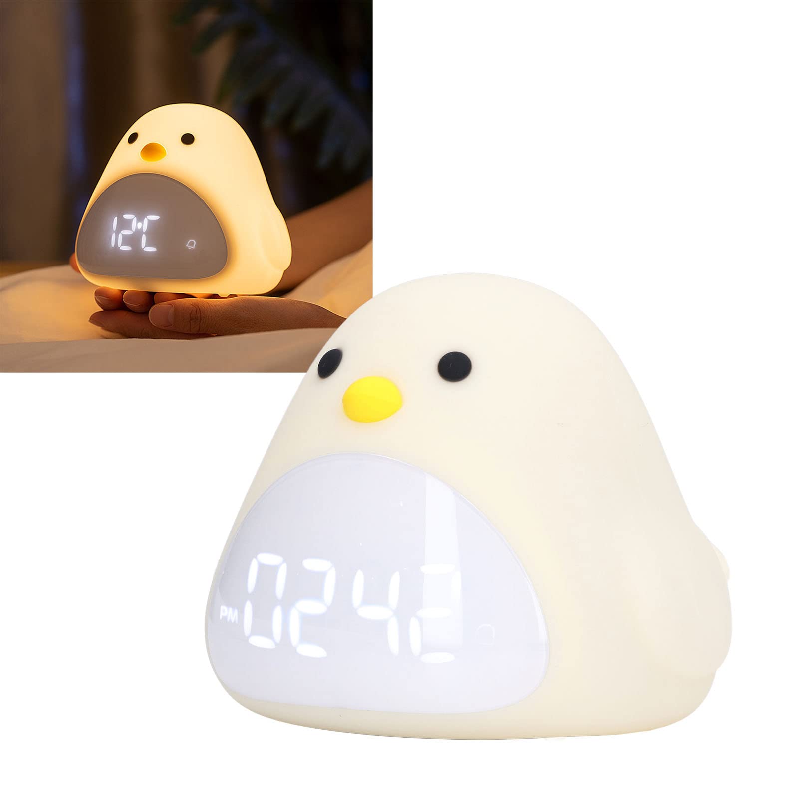 Marhynchus Veilleuse, Oiseau Mignon Réveil Lumière USB Charge LED Veilleuse Dessin Animé Horloge Veilleuse pour Chambre, Lampes et éclairage