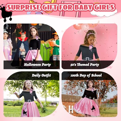 Disfraz años 50 para niñas con vestido y accesorios miniatura 6