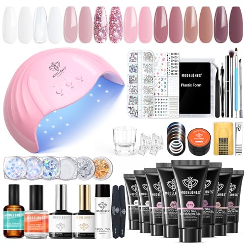 Modelones Kit Ongle Gel UV Complet 8 Couleurs 15 ml Polygel Exten...