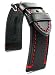 Produktbild Sulla 24mm Herren Leder Retro Pilot Uhrenarmband Catalonia Schwarz rote Naht