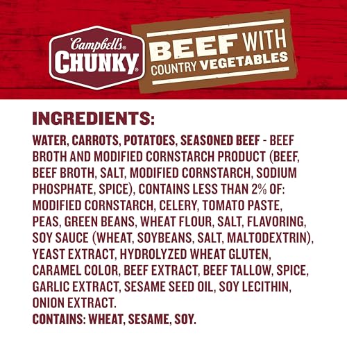 Image of Campbell's Chunky Soup, Beef Soup with Country Vegetables, 18.8 Oz (12 Pack)