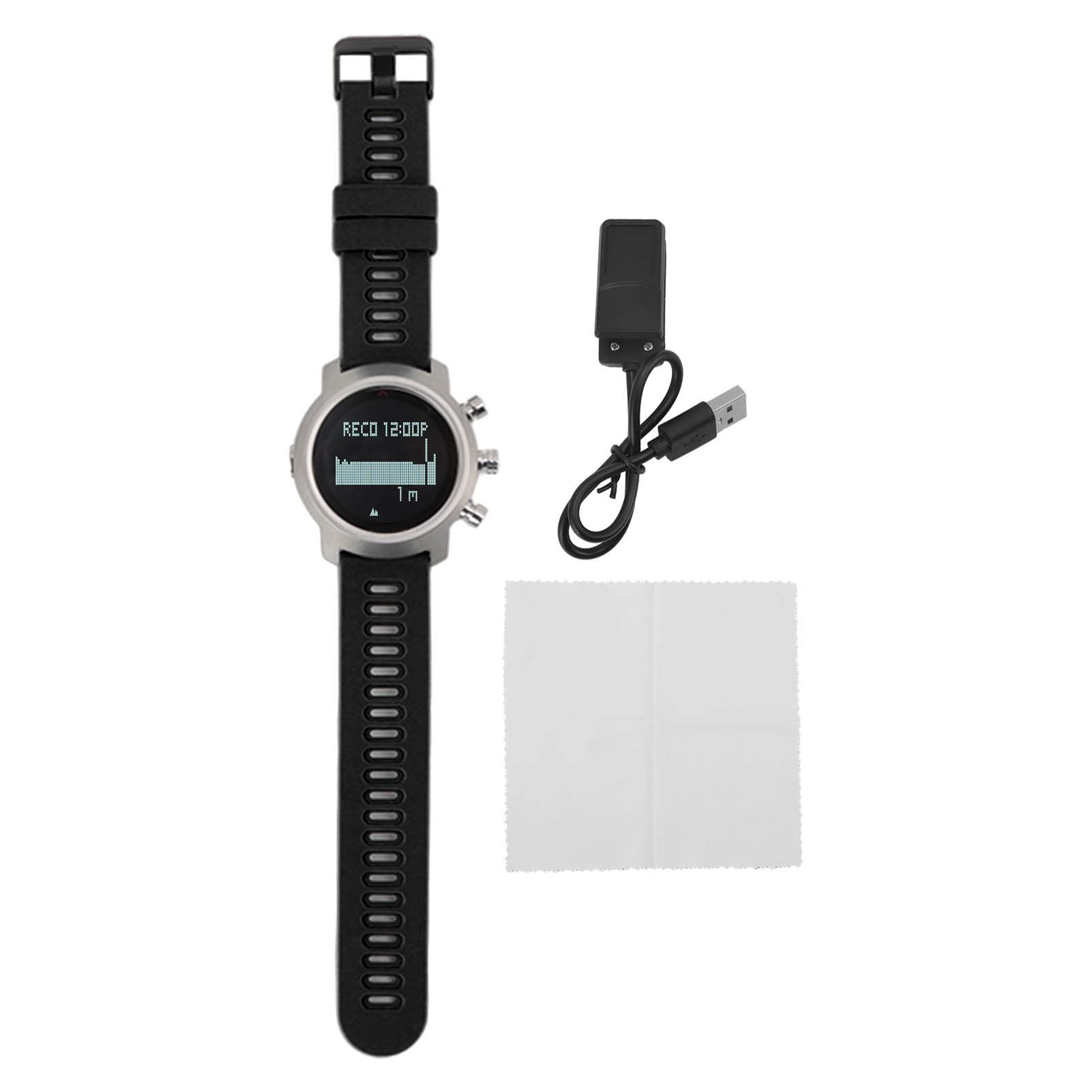 Reloj Deportivo Multifuncional Eléctrico Pantalla Táctil para Buceo Impermeable Actividades Al Aire Acero Inoxidable 1 Unidad (Negra)