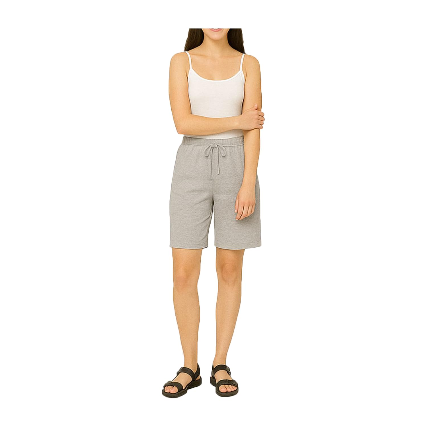 Womens Regular Wear Shorts For Girls Grey Single Pack-picture-33