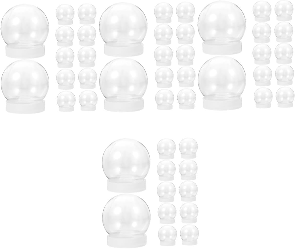 PRETYZOOM 48pcs Clear Plastic Snow Globe Kits for Christmas Crafts Empty Water Globes for Creative Projects for Family Fun and Holiday Decorations