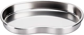 Setaria Viridis Stainless Steel Kidney Tray 7", Emesis Basin Kidney Shaped Emesis Bowl Round Edges. Reusable Metal Kidney Dish.Dental Instruments Ideal for Soiled Dressings,Waste, Liquid. (M)