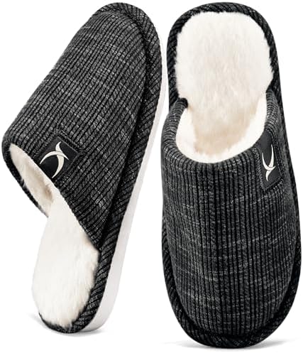 Aomigoct Womens Slippers Indoor House: Comfy Warm Lining Shoes Outdoor Casual Memory Foam Anti-Skid Sole Slippers for Women