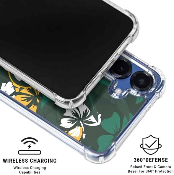 Skinit Clear Phone Case Compatible with Galaxy S25 - Officially Licensed NFL Green Bay Packers Tropical Print Design
