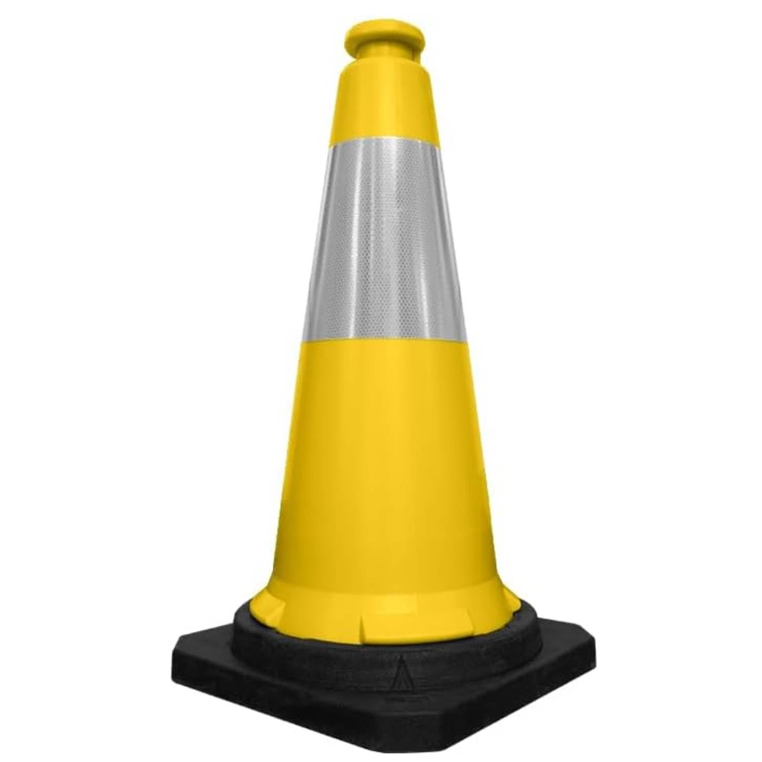 Berry 75CM Traffic Cones - Yellow High Visibility Traffic Safety Cone with Reflective and PVC Black Base, 30 Inch PE Portable Road Cones for Street (Set of 1)