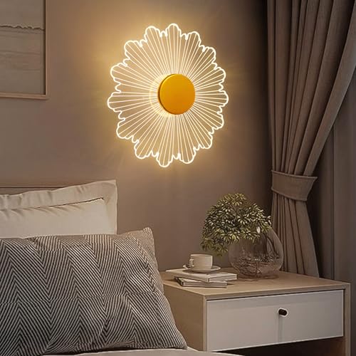 Image of Lamp master Luminous Flower Wall Light | 23cm Acrylic LED Decorative Lamp | Energy-Efficient, Modern Wall Decor for Living Room & Bedroom | 1 Year Warranty