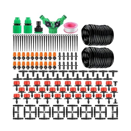 Siuhuig 自動散水セット 灌漑システム 点滴ノズル 30m 噴霧ノズル ドリップ散水 散水ホース 散水システム 自動タイマー散水 点滴灌漑 散水用具 ガーデン 温室育苗 園芸散水 温室加湿 農業