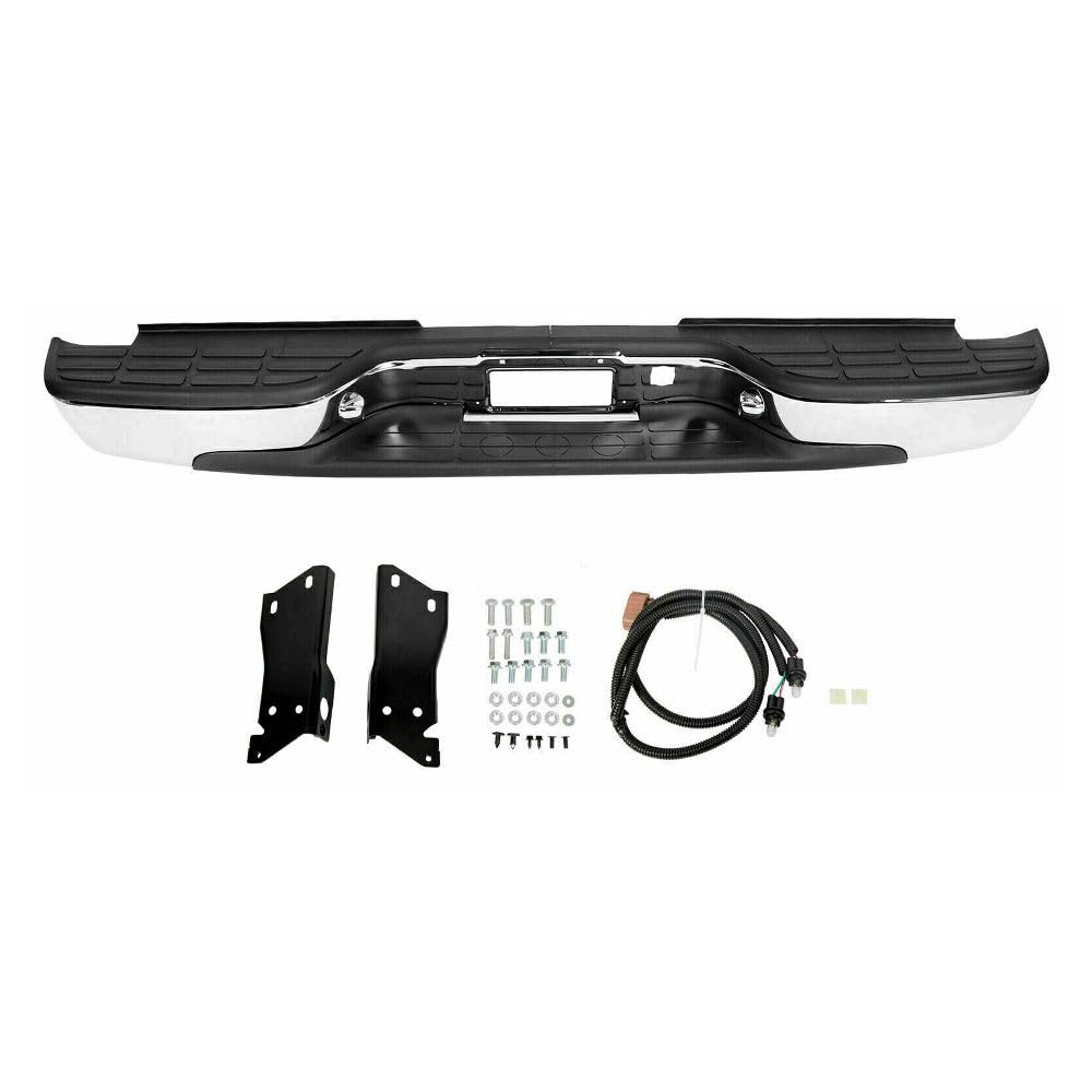 Step Bumper Assembly Rear Steel Silver for Chevy for GMC for Sierra 3500/2500HD image 1