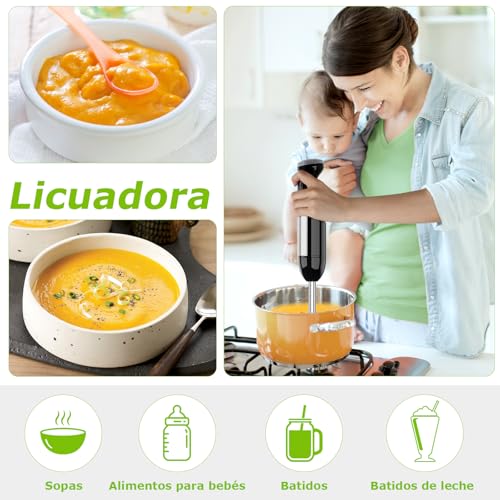 Batidora de mano para purés infantiles y repostería casera con vaso 700ml 4
