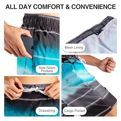 Image of Kanu Surf Men's Big Viper Extended Size Stripe Swim Trunk