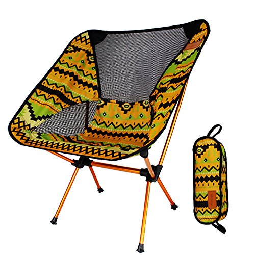 YUANBAI Ultralight Portable Folding Camping Chairs,Portable Compact for Outdoor Camp, Travel, Beach, Picnic, Festival, Hiking, Lightweight Backpacking (Yellow)