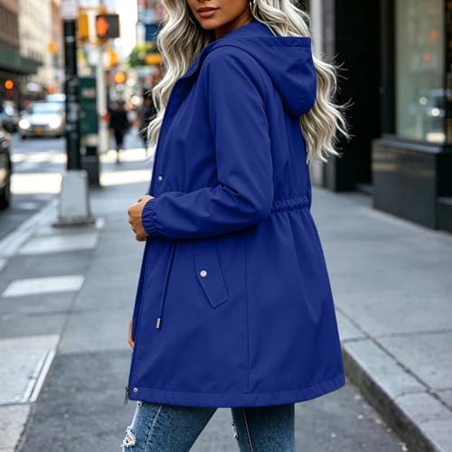 Chubasquero para mujer impermeable y ligero con capucha ajustable 2