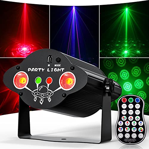 DJ Disco Stage Party Lights, U`King 3-in-1 RGB+UV+RG LED Lights Sound Activated with Remote Control, for Christmas Halloween Decoration Karaoke Pub KTV Bar Dance Birthday Wedding