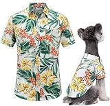 Secodrout Hawaii Style Floral Dog Shirt, Pet Summer T-Shirts Breathable Cool Clothes Hawaiian Shirts