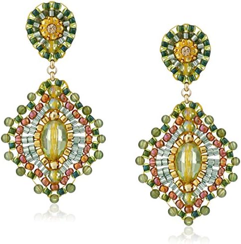 Miguel Ases Small Green Jade Lotus Drop Earrings