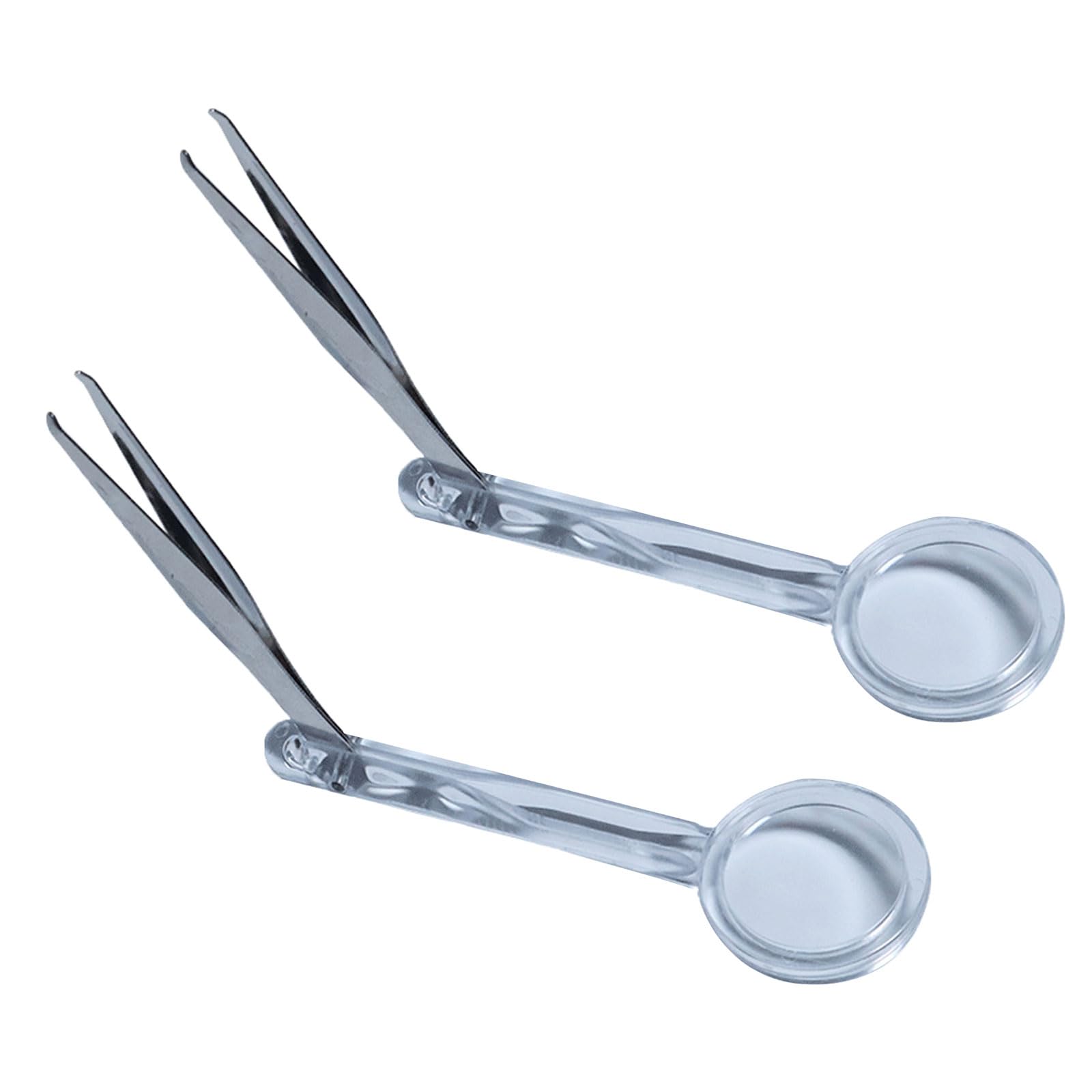 Portable Magnifier for Small Object Inspection Glass Tweezers Clear Magnifier with Tweezer Tweezer