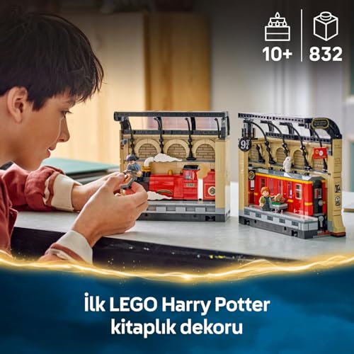 LEGO Harry Potter Kitaplık Dekoru: Hogwarts Ekspresi 76450-10 Yaş ve Üzeri Harry Potter Hayranı Çocuklar için Yaratıcı Sergilenebilir Oyuncak Yapım Seti, Doğum Günü Hediyesi (832 Parça)