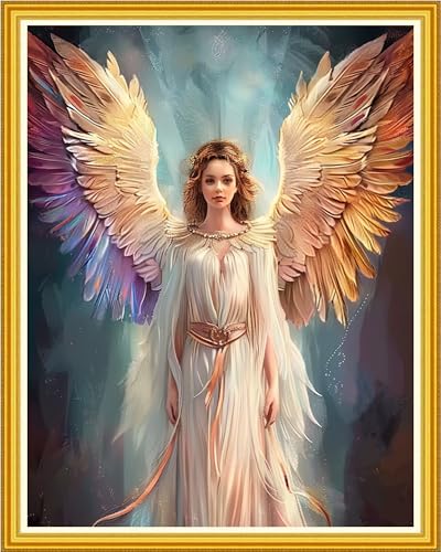 Image of Magxvouy Cross Stitch Kits Stamped Full Range of Embroidery Kits,Cross Stitch Patterns Needlework Kits for Beginners 11CT Printed Kits&Guardian Angel 16x20 inch