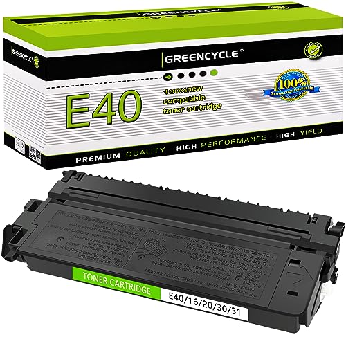 greencycle Compatible for Canon E40/E30/E31/E16/E20 1491A002AA Toner Cartridge Replacement Used in PC-140 PC-160 PC-420 PC-735 PC-795 PC-920 PC-980 ImageClass FC100 120 228 530 (Black, 1-Pack) -  GREENCYCLE TECH INC, M-E40-1PK-0827