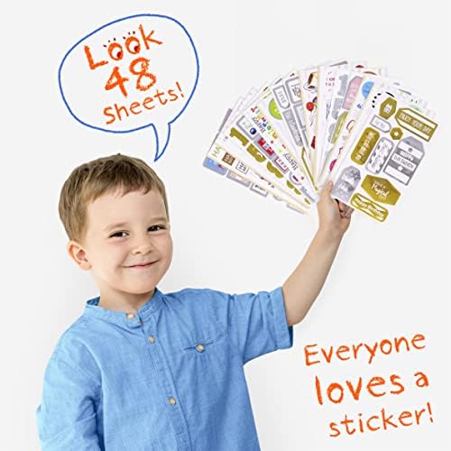 Happy Birthday Stickers for Children Kids Boys Girls to Decorate Cards Presents Gifts - OVER 550 Self Adhesive Stickers for Birthday Party Supply Decorations - Party Bag Fillers, Number Stickers