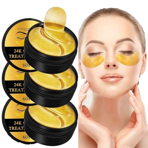 60 Piezas Parches para Ojos con Colágeno, Reduce Ojeras, Bolsas y Hinchazón,Mascarilla Hidratante Antiedad, Suaviza Líneas Finas, Cuidado del Contorno de Ojos para Mujer y Hombre