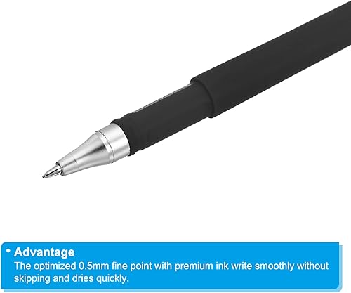 Miniatura 4 de PATIKIL Bolígrafos de gel negro, 24 unidades, punta fina, bola de rodillo de 0.020 in, bolígrafos de tinta de gel de 5.709 in, escritura suave,