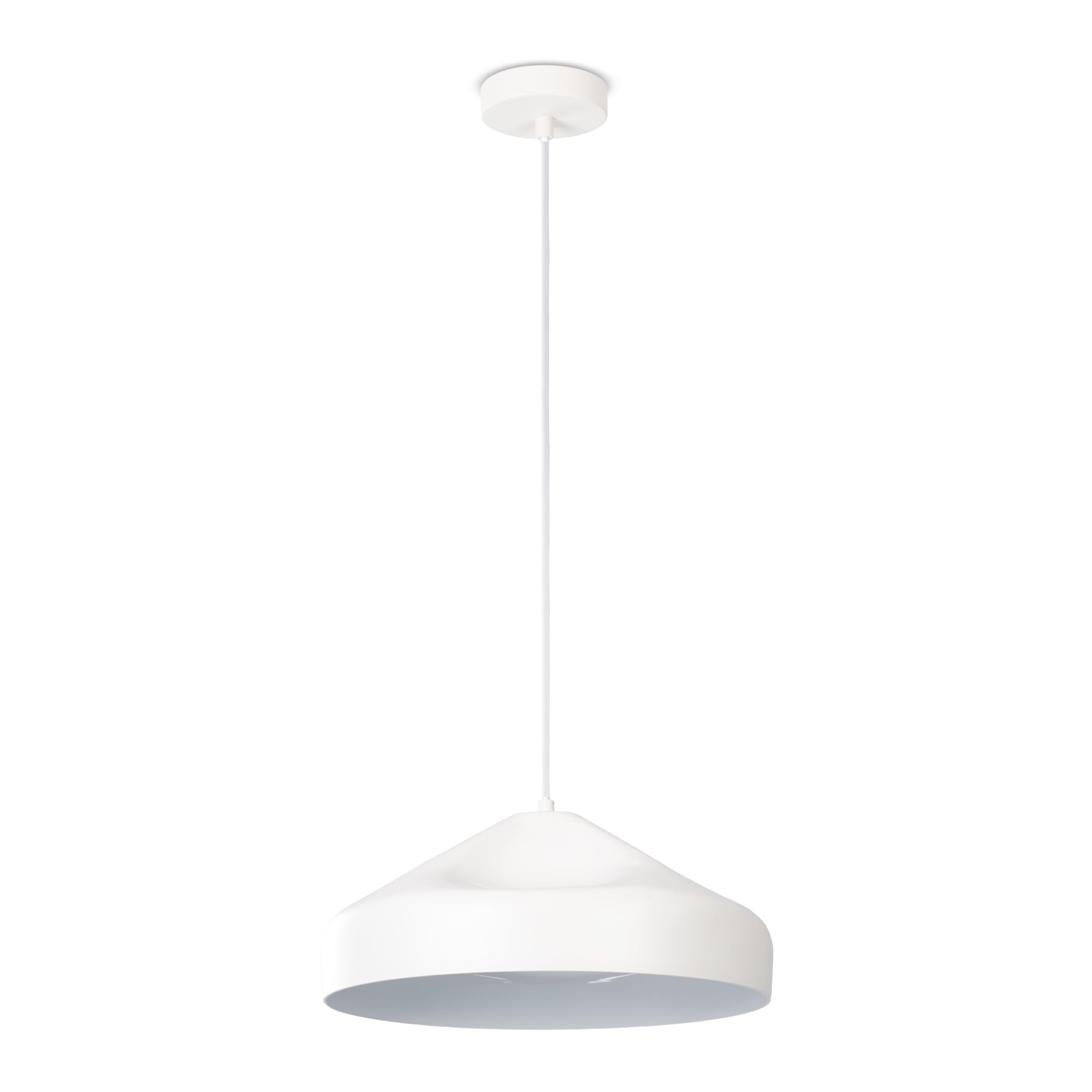 Paco Home Hängelampe Deckenlampe Pendelleuchte Esstisch Lampe Küche Hängeleuchte 1,5m Textilkabel E27 Industriell Retro, Lampenart:Pendelleuchte - Typ 3, Farbe:Weiß-Weiß