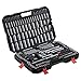 VEVOR Mechanics Tool Set, 253-Piece Mechanic Tool Kit, 1/4 in, 3/8 in, and 1/2 in Drive, SAE and Metric Socket Set, Wrenches, Screwdriver Bits, Accessories, and Storage Case, for Automotive Repair
